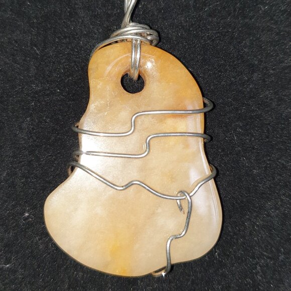 ✨ Bold Handcrafted Natural Yellow Jasper Silver Pendant Necklace ✨ - Picture 1 of 11